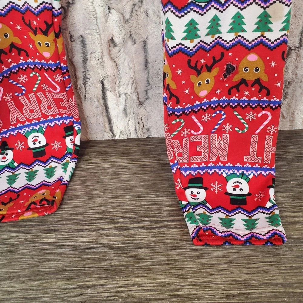 No Boundaries Fleece Lined High Waist Legging Size XL Juniors Ugly Christmas‎